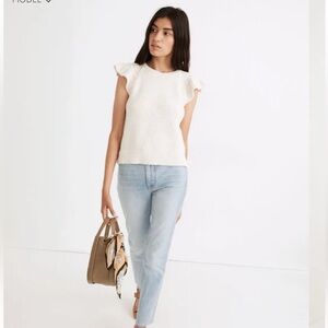 Madewell Flutter-Sleeve Sweater Tank Size Small